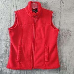 jane ashley vest Red Lg fleece full zip